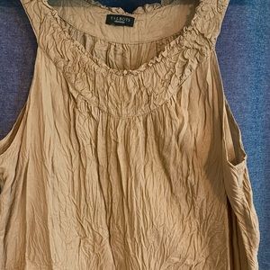 Talbots lightweight crinkle tank in natural khaki.